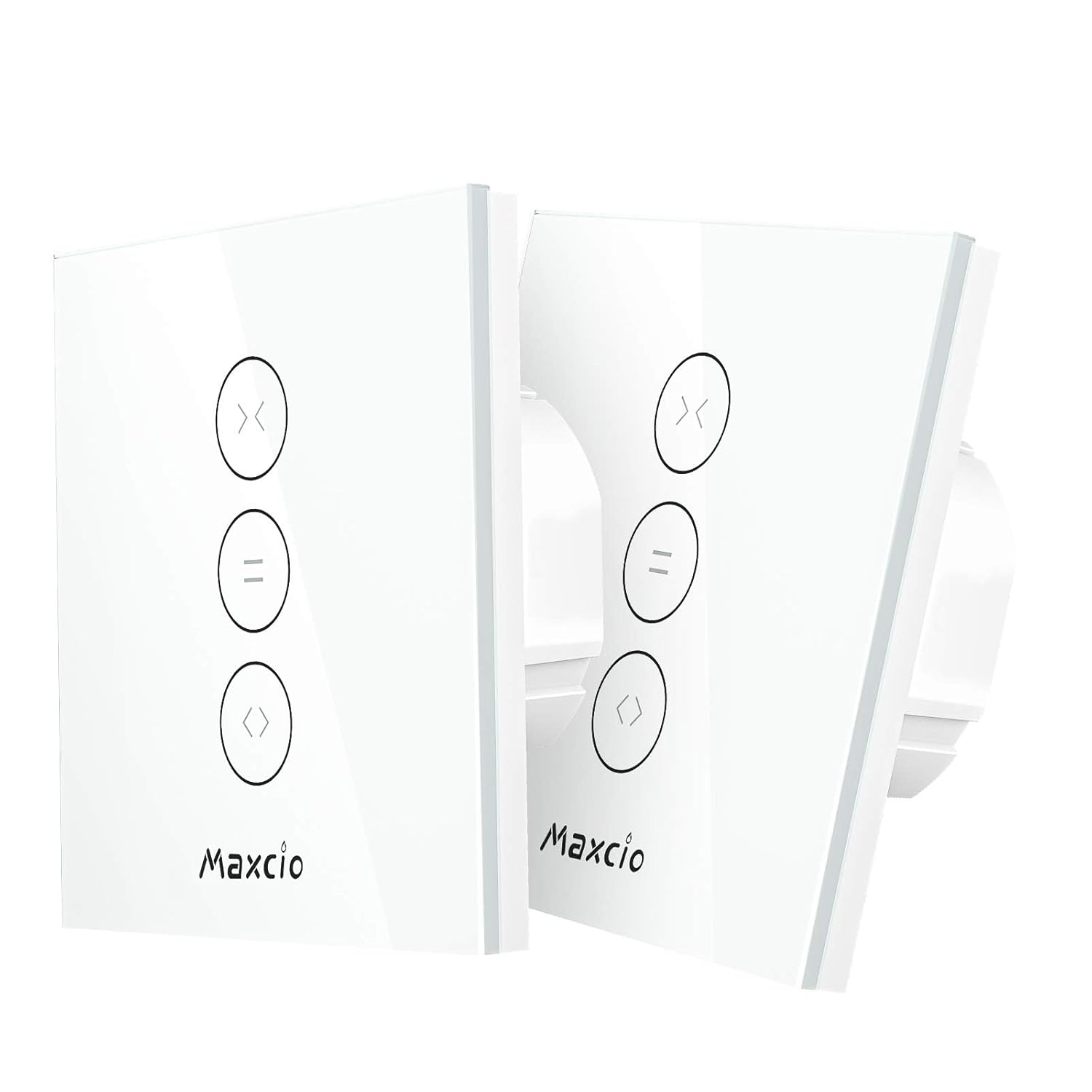 Maxcio WiFi Roller Shutter Switch, Roller Shutter Blinds WiFi Switch Compatible with Alexa and Google Home, Touch WiFi Switch, Timer and Share【Need a Neutral Line】 (2 Packs)